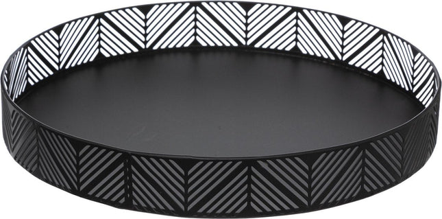 Secret de gourmet Dienblad zwart 30 cm - Serveer blad - Opdienblad - decoratieve schaal