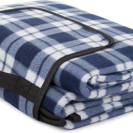 Picknickkleed - 200 x 150 cm - Blauw geruit - het handvat - waterafstotende onderkant
