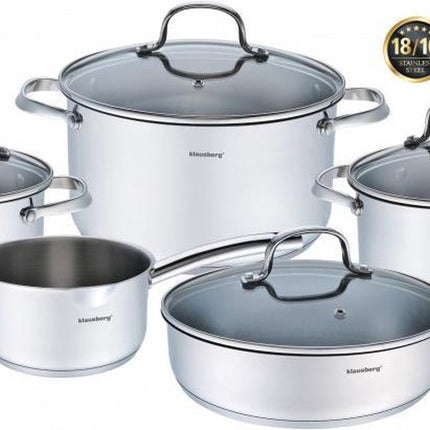 Klausberg pannenset – 9 delig – Prestige II - RVS – Alle warmtebronnen