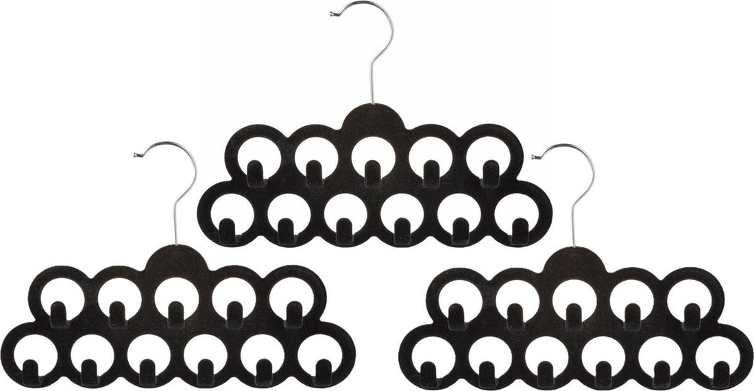 5Five Cintre - 3x - 11 crochets de suspension - plastique - pour ceintures et cravates - porte-ceintures