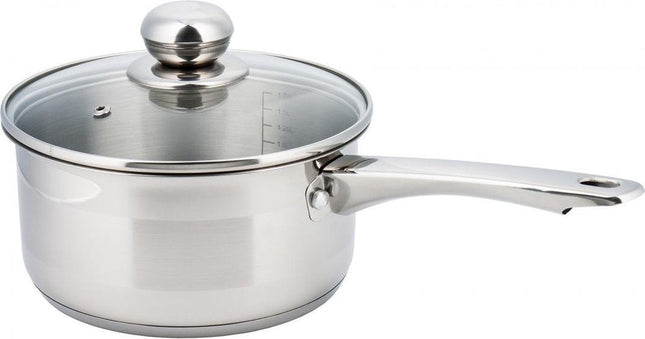 Kinghoff 4321 - Steelpan met deksel- sauspan - 12 cm - 0.5 liter