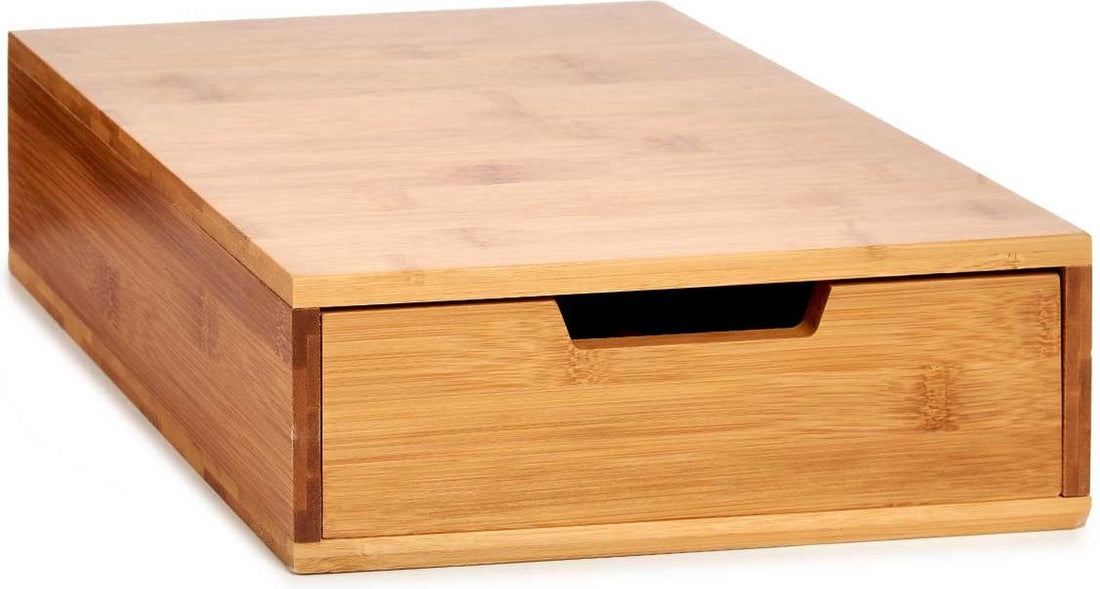 Coffee pod/capsule holder/dispenser drawer bamboo wood 30 x 30 x 10 cm - Small drawer cabinet for Nespresso/Dolce Gusto pods