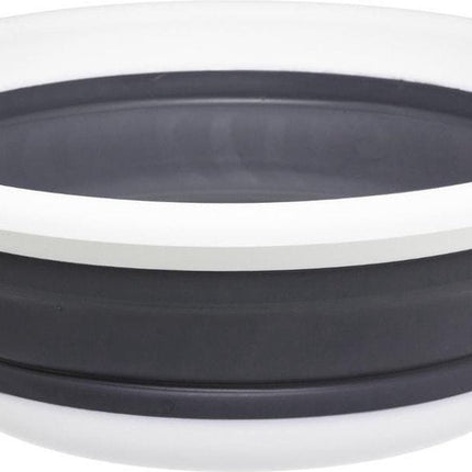 Afwasteil/afwasbak opvouwbaar wit/grijs rond 37,5 x 14 cm 8 liter van kunststof - Afwassen