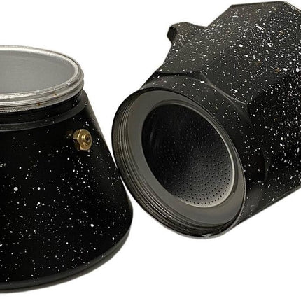 Espresso maker aluminium - percolator 12 kops – zwart