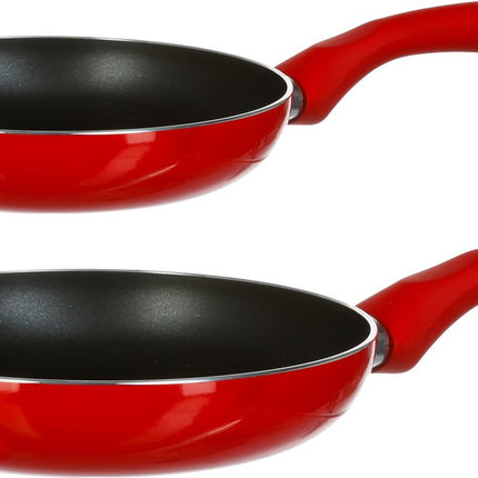 Secret de Gourmet Koekenpannen Milano - D24 en D26 cm - Alle warmtebronnen geschikt - Rood/zwart