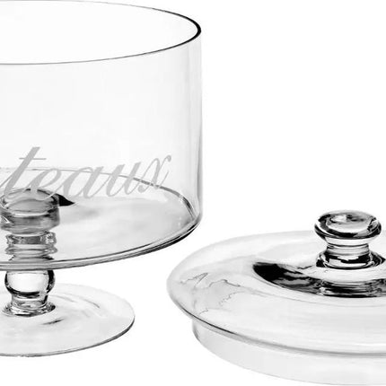 Voorraadpot voor gebak glas met deksel - 1,8 liter - Bonbonnieres/koektrommel