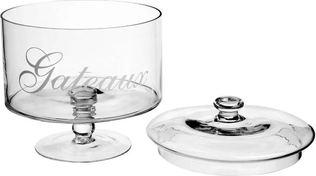 Voorraadpot voor gebak glas met deksel - 1,8 liter - Bonbonnieres/koektrommel