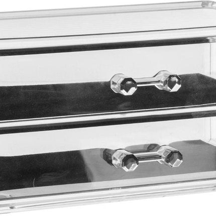 Sieraden/make-up organizer 2 lades 19 x 9 cm van kunststof - Sieradenkastje - Make-upkastje - Organizers