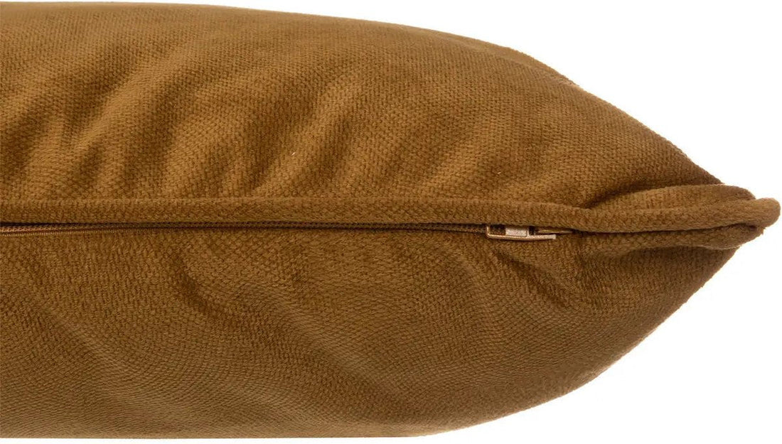 Atmosphera Sofa-/Dekokissen Wohnzimmer Sophia - 30 x 50 cm - Gold/Braun - Polyester - mit Reißverschluss