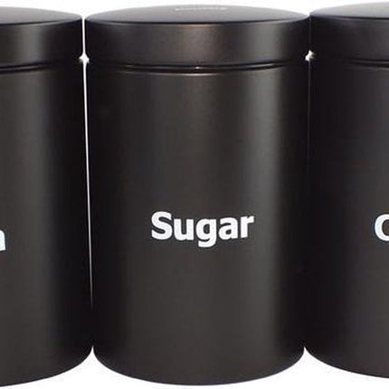 Klausberg - voorraadpotten set - koffie, thee, suiker - zwart