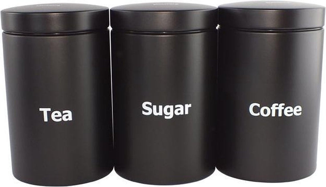 Klausberg - canister set - coffee, tea, sugar - black