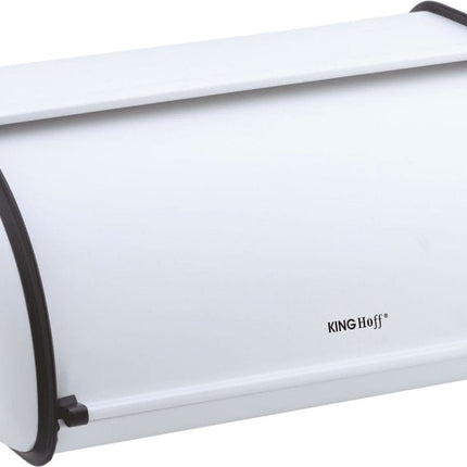 Kinghoff 1752 - Kleine Broodtrommel - RVS - Wit - Retro - 36x24x15 cm