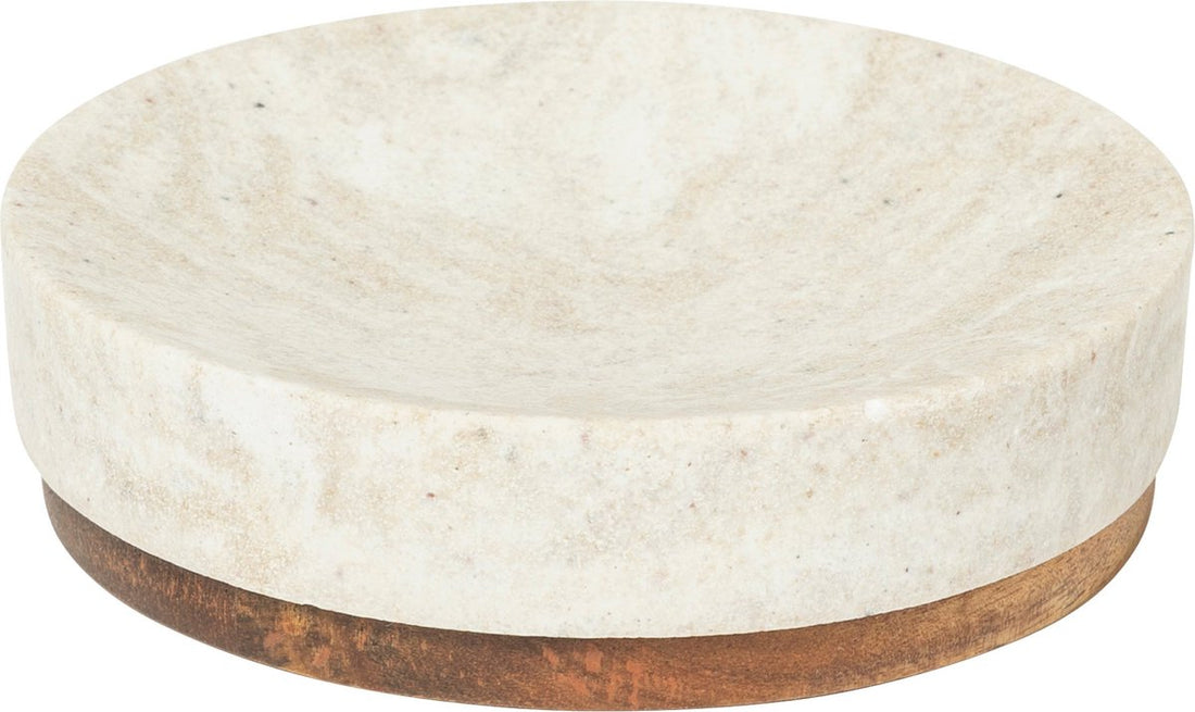5Five Como zeepbakje van polyresin – zacht beige, Ø 10,8 cm