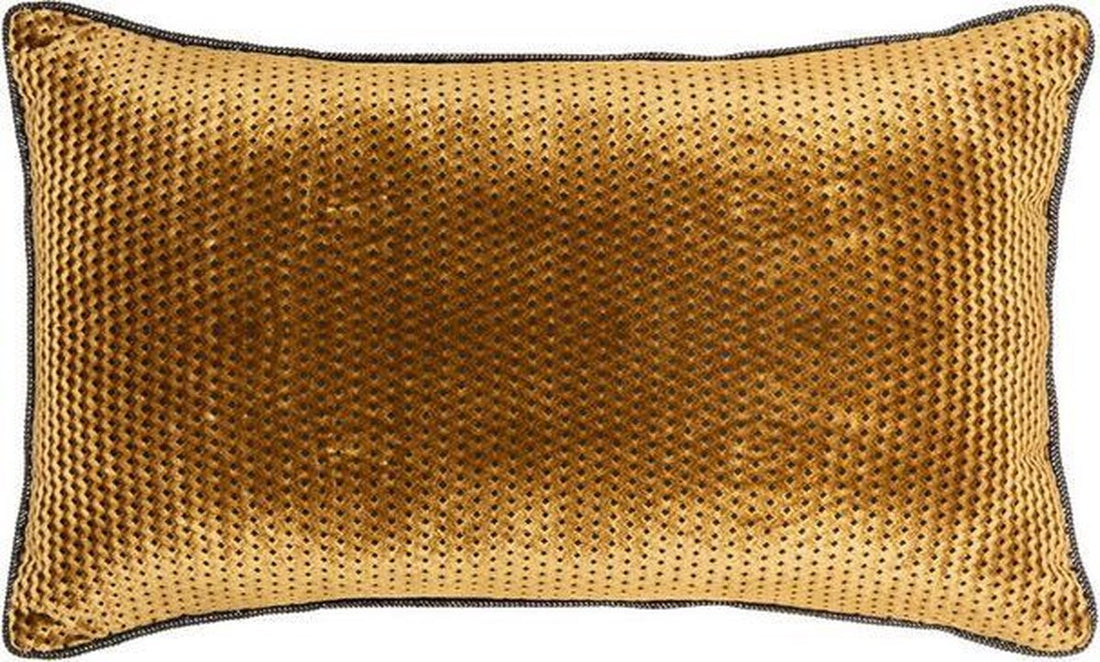 Cushion gold texture flow 30 x 50 cm | decorative cushion gold-colored