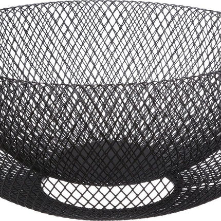Fruitschaal/fruitmand rond zwart metaal 27 cm - Fruitschalen/fruitmanden - Draadmand van metaal