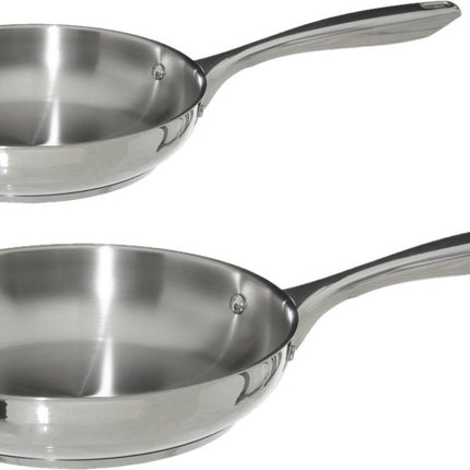 Secret de Gourmet Koekenpannen Acoma - D20 en D28 cm - Alle warmtebronnen - Zilver RVS