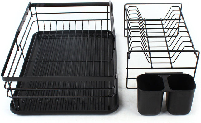 Luxe Afdruiprek met bestekkorf en lekbak - Droogrek - Afdruiprek - 43 x 29 x 27 cm
