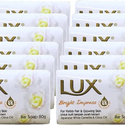 LUX Bright Impress Bar Soap - 12 x 80 g