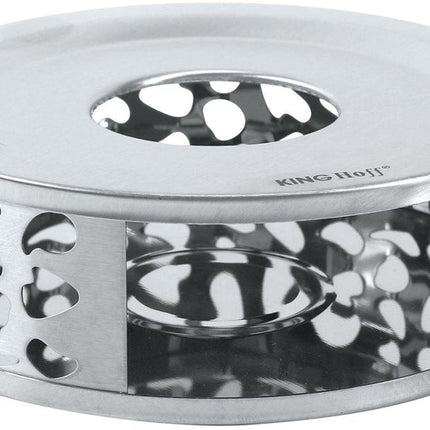 KINGHOFF KH-1898 Theewarmer – RVS, Ø15 cm, Langdurige Warmtebehoud voor Theepotten en Karaffen - Theepot Verwarmer - Waxinelichthouder