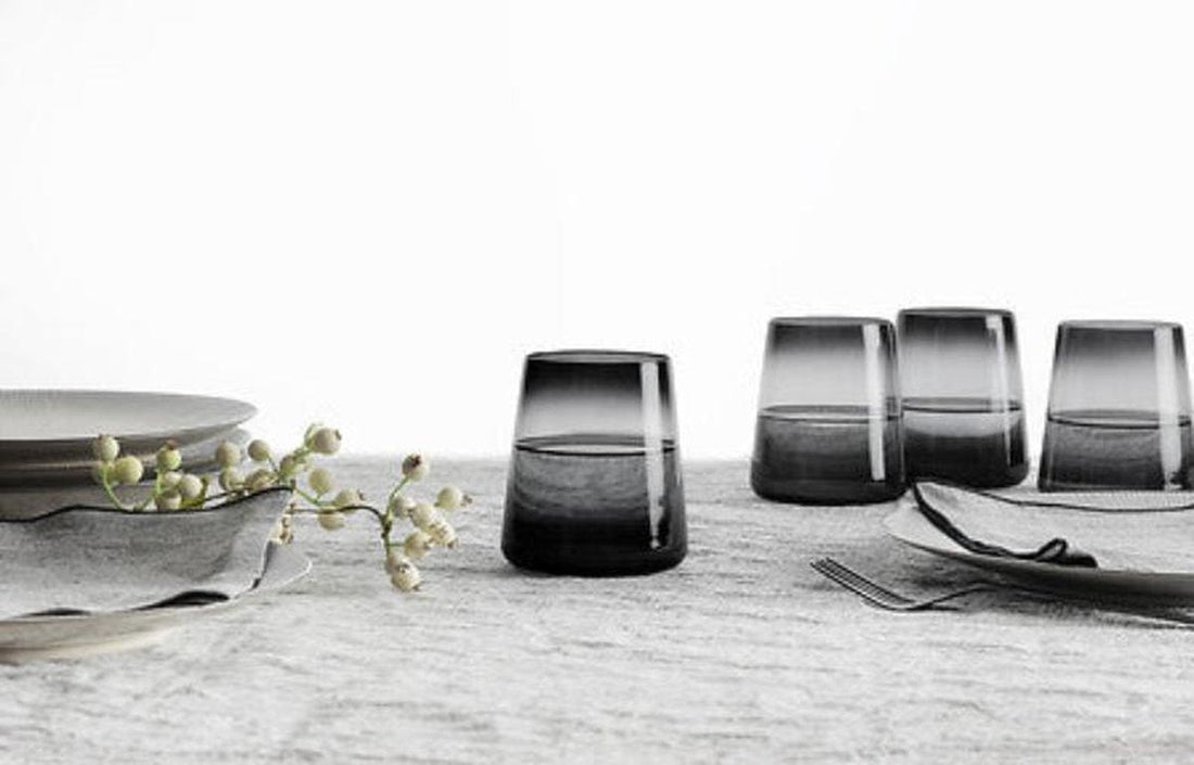 Secret de gourmet Water glasses set of 6 - Trapeze 38 cl - Dark grey