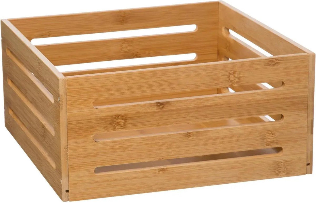 5Five houten fruitkistje lichtbruin – open kist met handgrepen, 31 x 31 cm