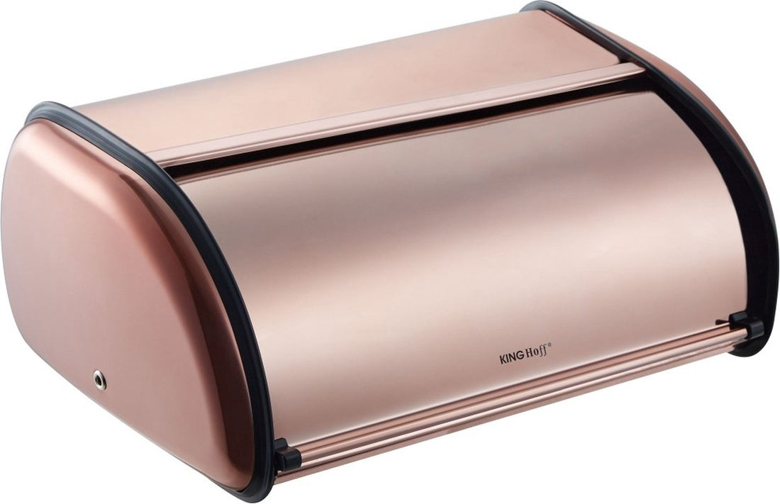 Kinghoff 1840 broodtrommel van metaal – rose gold, 36 x 24 x 15 cm