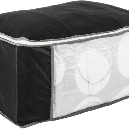 5Five Opberghoes/beschermhoes voor dekbedden/kussens - zwart/grijs - 60 x 45 x 30 cm - met rits