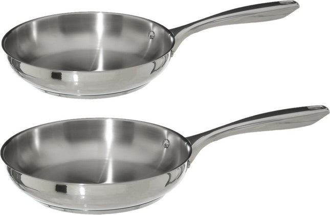 Secret de Gourmet Koekenpannen Acoma - D24 en D26 cm - Alle warmtebronnen - Zilver RVS