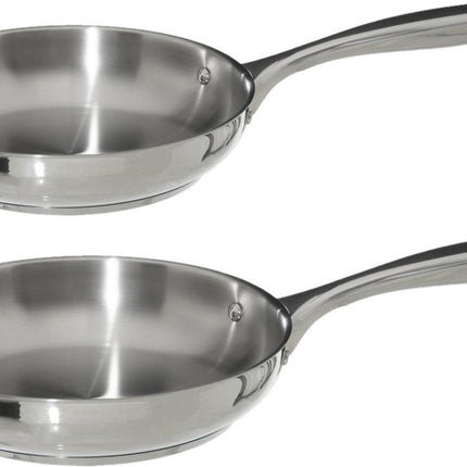 Secret de Gourmet Koekenpannen Acoma - D20 en D24 cm - Alle warmtebronnen - Zilver RVS