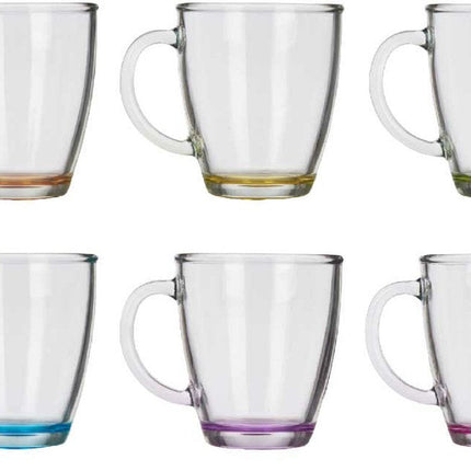Vivalto Koffie/thee glazen - 6x stuks - glas - met tint - 310 ml