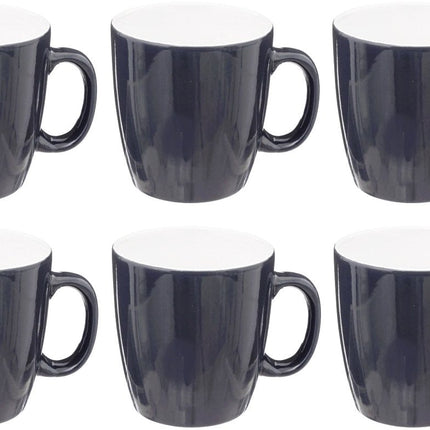 Set van 6 Faience Mokken Colorama 18cl - Blauw - Geschikt voor Warme Dranken