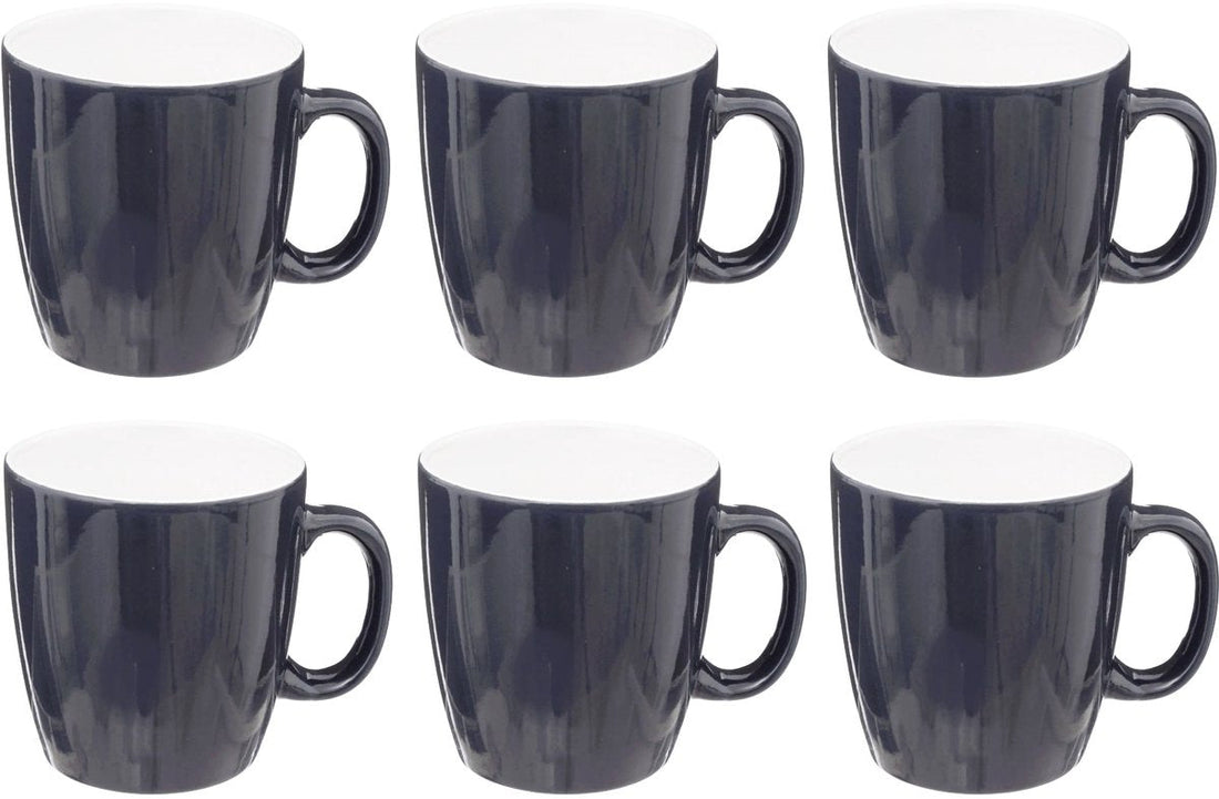 Set van 6 Faience Mokken Colorama 18 cl - Blauw - Geschikt voor Warme Dranken