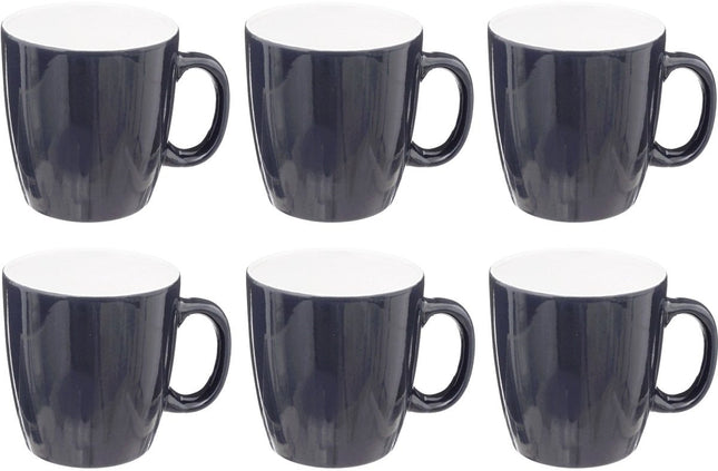 Set van 6 Faience Mokken Colorama 18cl - Blauw - Geschikt voor Warme Dranken