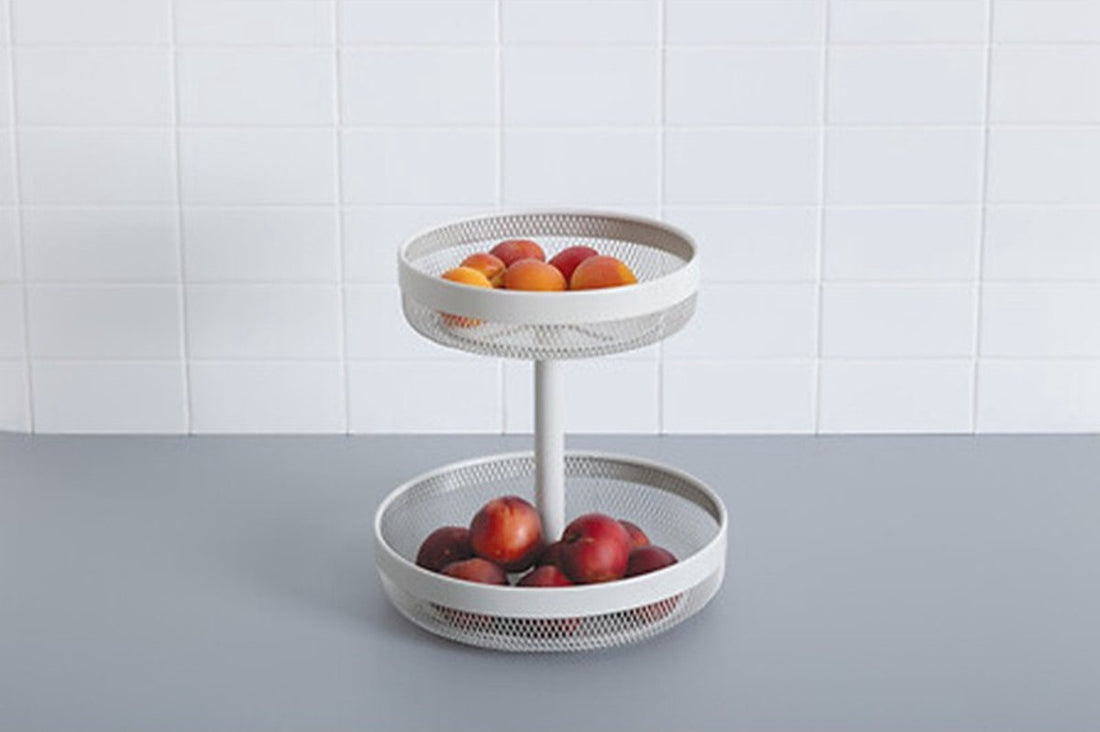 5Five fruitschaal Mayaj – fruitmand met 2 lagen, beige staal, Ø 30 cm – foto 2