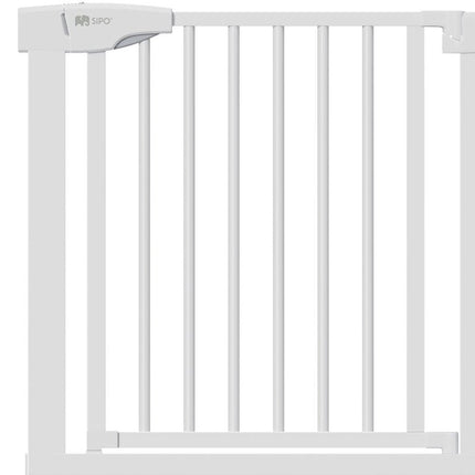 Babyveiligheidshek Wit 75-103 cm breed - Traphek met Automaatsluiting en Klembevestiging - Veiligheidsrek 80 cm Hoog - Sipo