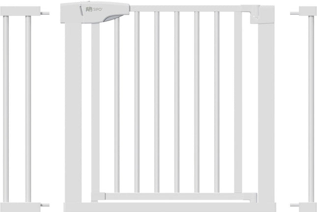 Babyveiligheidshek Wit 75-103 cm breed - Traphek met Automaatsluiting en Klembevestiging - Veiligheidsrek 80 cm Hoog - Sipo