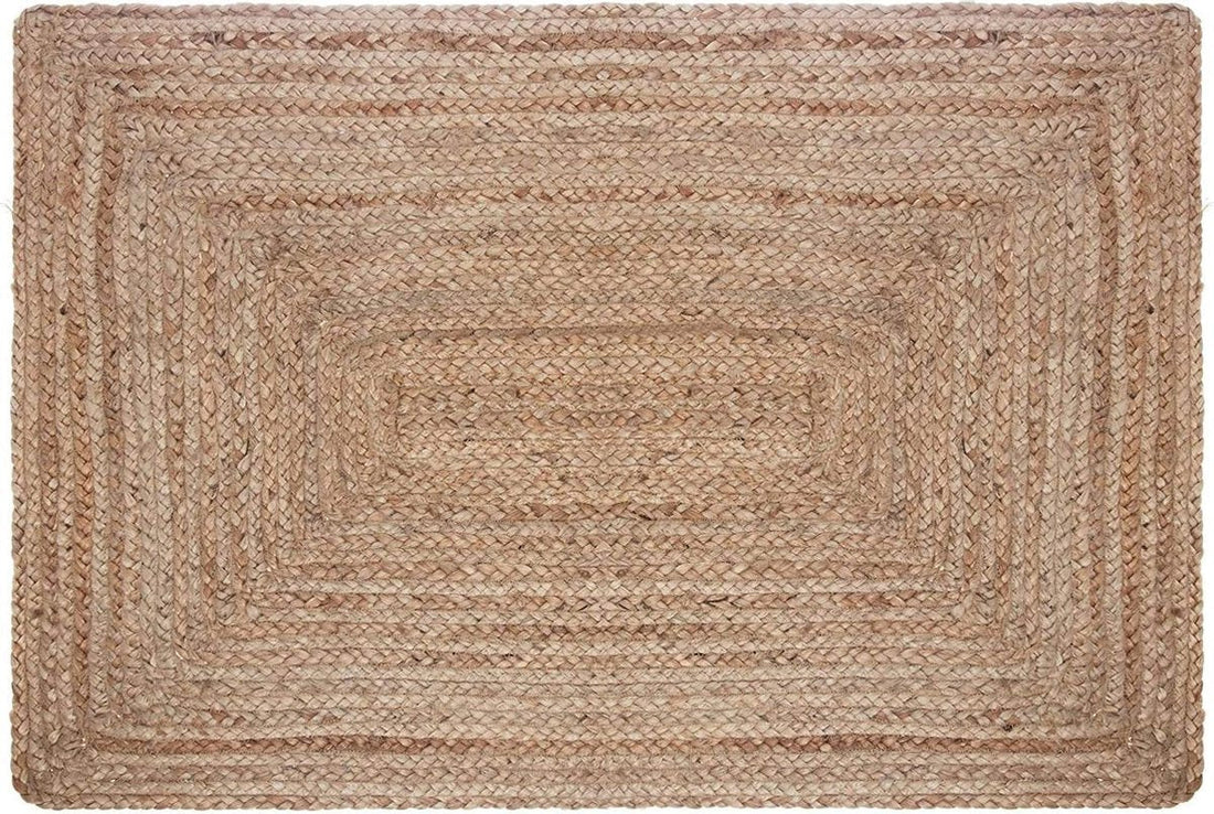 Jute vloerkleed beige naturel 60 x 90 cm – klein tapijt of deurmat