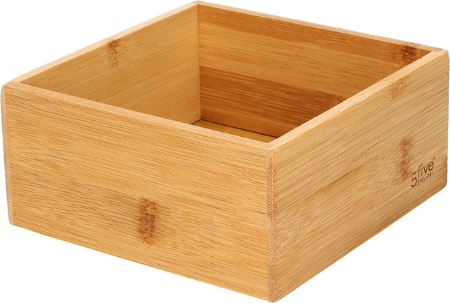Bestekbak/keuken organizer 1-vaks Tidy Smart bamboe 15 x 15 x 7 cm