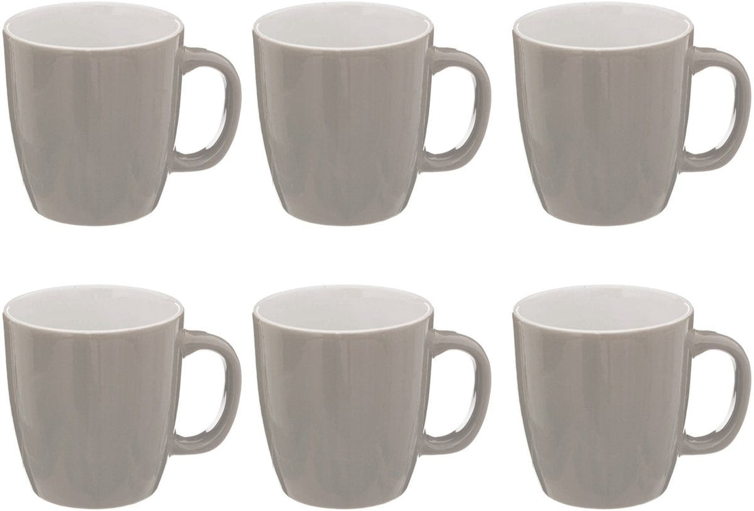 Colorama Grau Runde Tasse mit Henkel - 6er-Set - 18 cl - Steingutmaterial