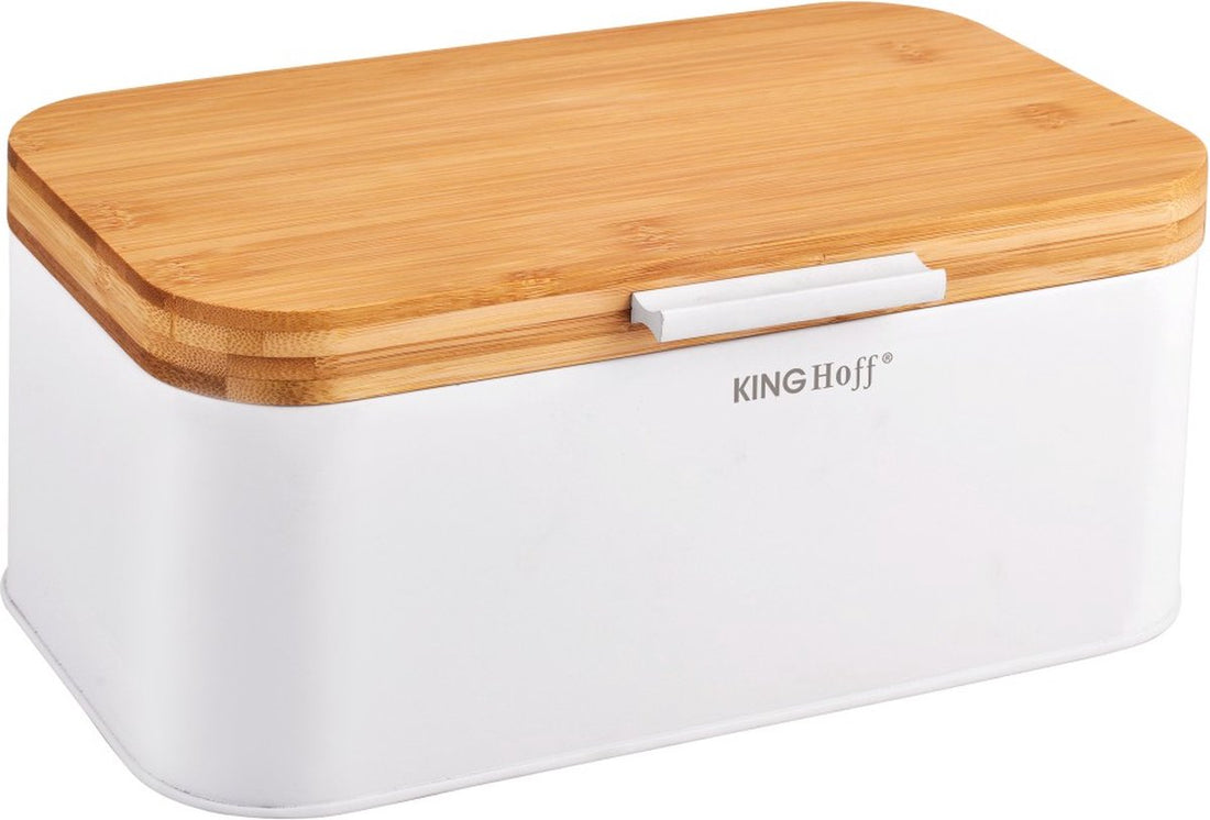 Kinghoff 1795 - Bread bin - Steel / wood - white
