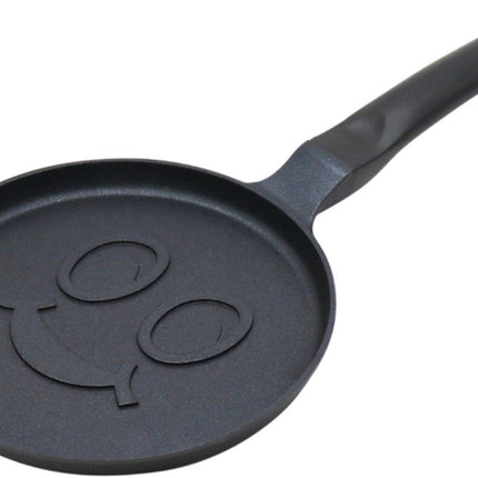 Klausberg KB-7971 Pannekoekenpan - Lachend Gezicht Design - Ø18 cm - Zwarte Antiaanbaklaag - Geschikt voor Alle Kookstellen Inclusief Inductie - Smiley