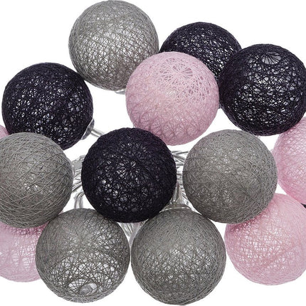 Atmosphera Lichtslinger - 16 verlichte balletjes/bollen 35 mm - multi kleuren mix - 255 cm - batterijen