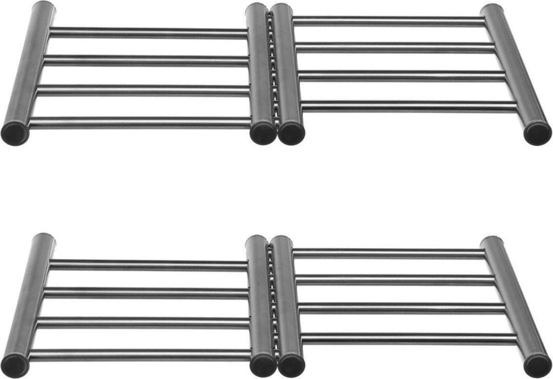 5Five Ausziehbarer / verstellbarer Topfuntersetzer - 2er-Set - Edelstahl - 22,5 x 20 cm - Topfuntersetzer