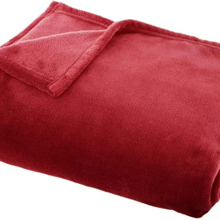 Atmosphera Plaid deken - rood - polyester - 130 x 180 cm - Bankdeken - Fleece plaid