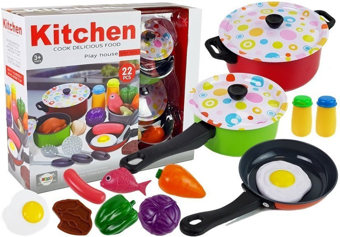 Speelgoed keukenset 22-delig – pannetjes voor de kinderkeuken, vanaf 3 jaar