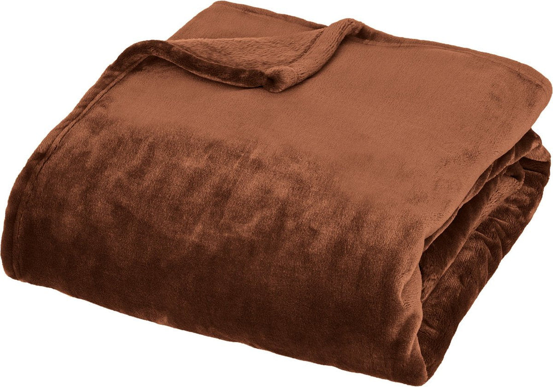 Plaid Atmosphera ultra-doux - 130 x 180 cm - Marron foncé