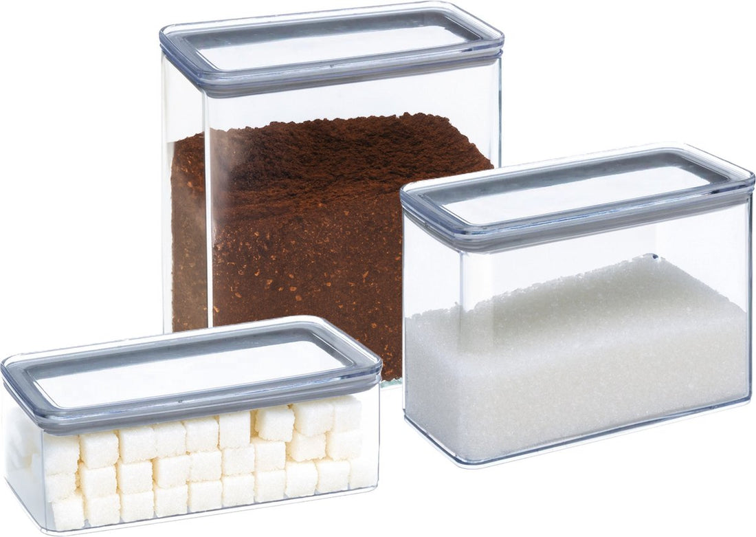 5Five Storage Jars set of 3 - kitchen / food - plastic - 1000 / 2000 / 3000 ml - airtight lid