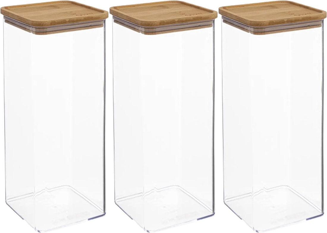 5Five - Küchenvorratsdose - Berlino - 3er-Set - Kunststoff/Bambus - 2000 ml