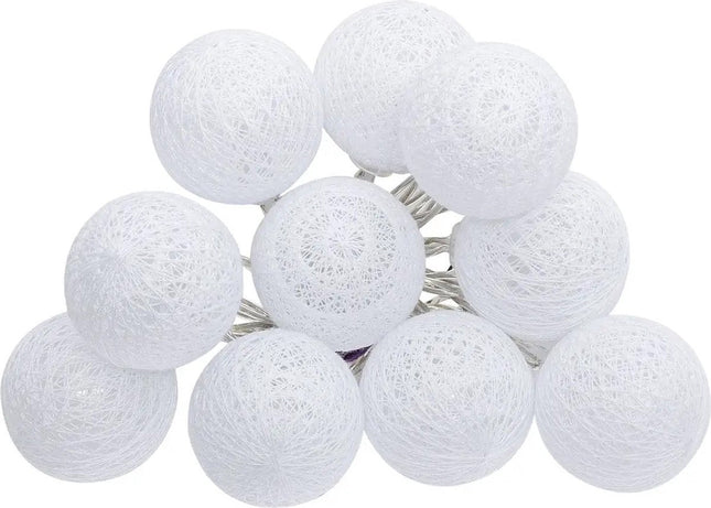 Atmosphera LED slinger - met 16 lichtbollen - D3,5 cm - wit - lengte 2,2 meter - Sfeer verlichting - lampjes