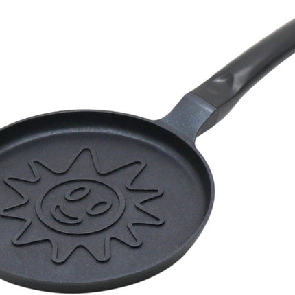 Klausberg KB-7972 Pannekoekenpan - Zonnebloem Motief - Ø18 cm - Zwarte Antiaanbaklaag - Geschikt voor Alle Kookstellen Inclusief Inductie - Zonnetje -